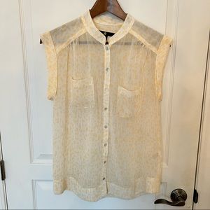 Peach see through sleeveless shirt